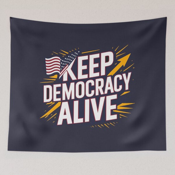 Item preview, Keep Democracy Alive - Patriotic American Flag Design for Political Enthusiasts designed and sold by FEBRICAST.
