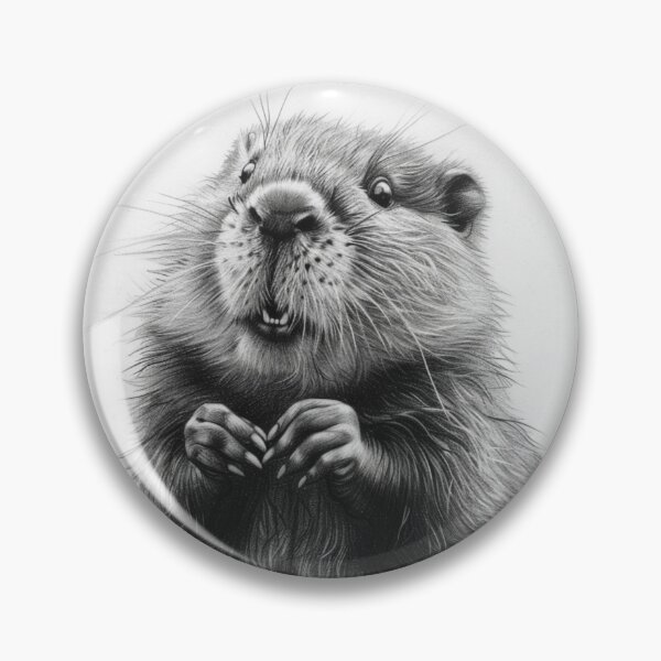 Artikelvorschau, Schwarz-weiße Biber-Bleistiftzeichnung entworfen und verkauft von Pencil-Art.
