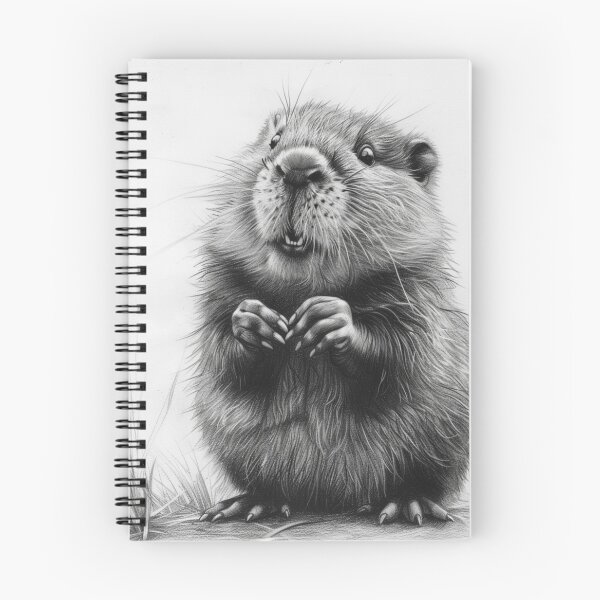 Item preview, Black and white beaver pencil drawing designed and sold by Pencil-Art.
