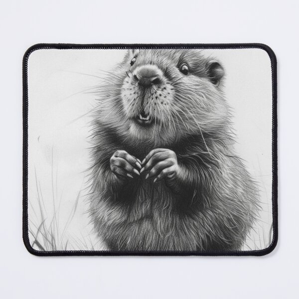 Item preview, Black and white beaver pencil drawing designed and sold by Pencil-Art.