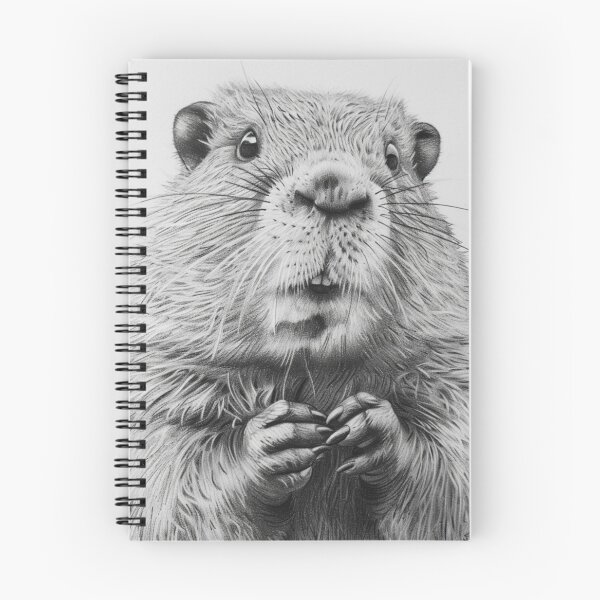 Item preview, Black and white beaver pencil drawing designed and sold by Pencil-Art.