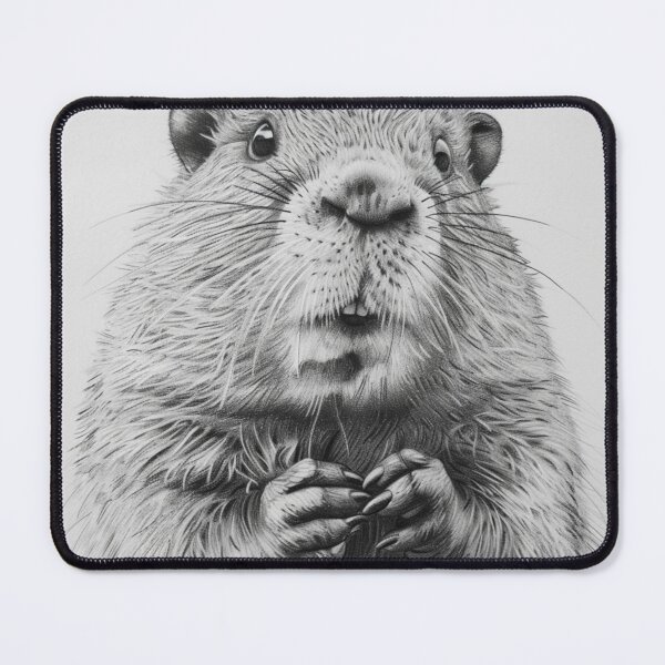 Item preview, Black and white beaver pencil drawing designed and sold by Pencil-Art.