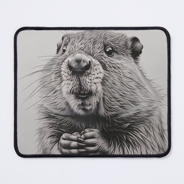 Item preview, Black and white beaver pencil drawing designed and sold by Pencil-Art.
