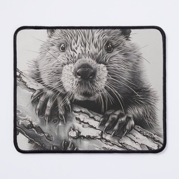 Item preview, Black and white beaver pencil drawing designed and sold by Pencil-Art.