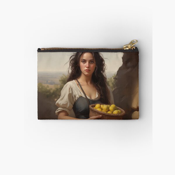 Item preview, Painting of a mediterranean peasant girl picking lemons designed and sold by Tirsot.