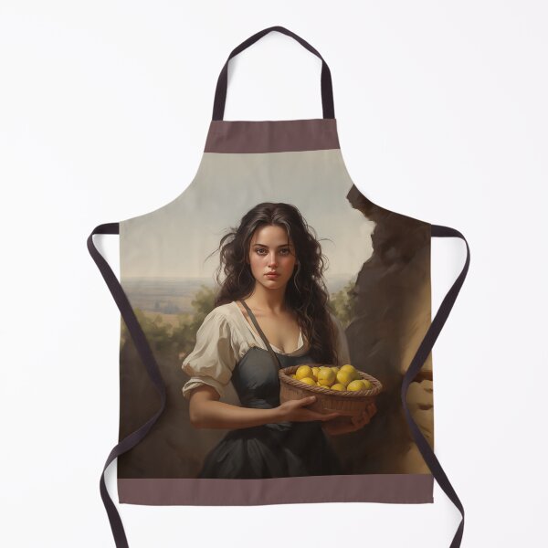 Item preview, Painting of a mediterranean peasant girl picking lemons designed and sold by Tirsot.