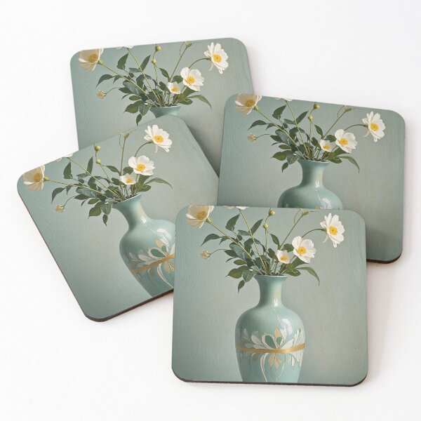 Item preview, Tranquil Elegance: Vase of White Blossoms designed and sold by Lizetteh.