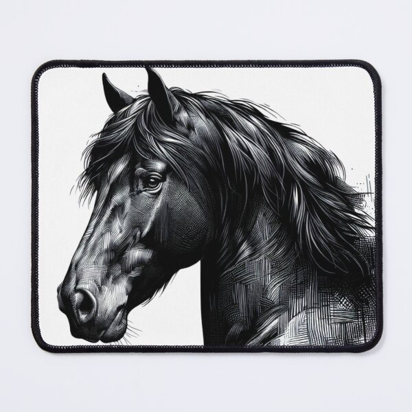 Item preview, drawing of a black horse designed and sold by Kinia1982.
