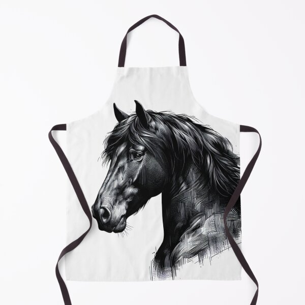 Item preview, drawing of a black horse designed and sold by Kinia1982.