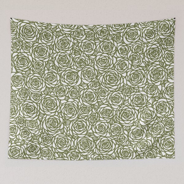 Item preview, Olive Surreal rose pattern designed and sold by Pixevol.