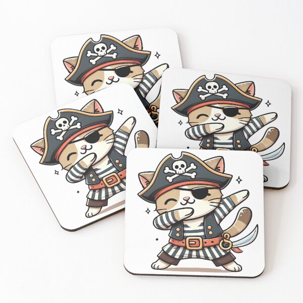 Item preview, Cute Pirate Cat Dabbing designed and sold by ManeeStore.