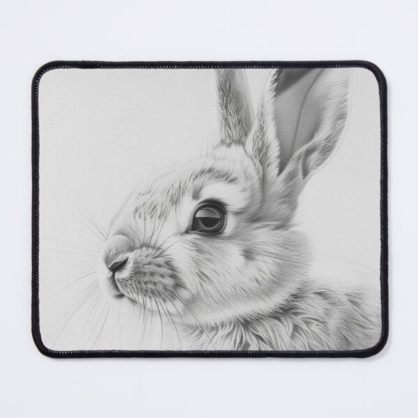 Item preview, Black and white Rabbit pencil drawing designed and sold by Pencil-Art.