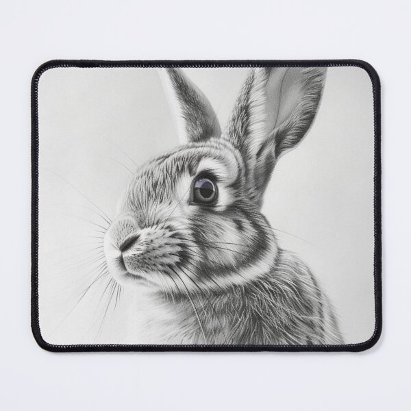 Item preview, Black and white Rabbit pencil drawing designed and sold by Pencil-Art.