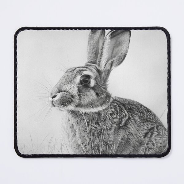 Item preview, Black and white Rabbit pencil drawing designed and sold by Pencil-Art.