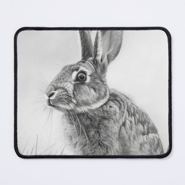 Item preview, Black and white Rabbit pencil drawing designed and sold by Pencil-Art.