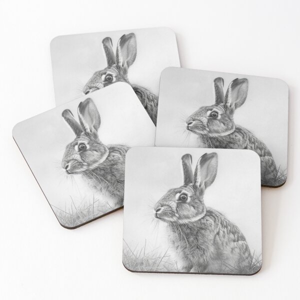 Item preview, Black and white Rabbit pencil drawing designed and sold by Pencil-Art.