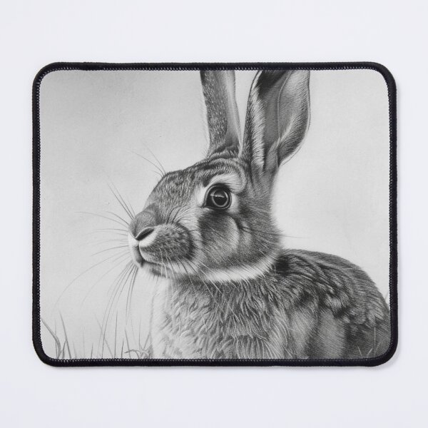 Item preview, Black and white Rabbit pencil drawing designed and sold by Pencil-Art.