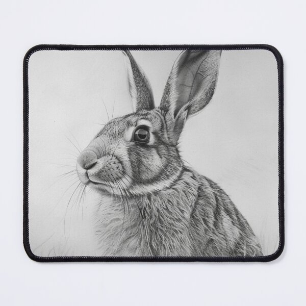 Item preview, Black and white Rabbit pencil drawing designed and sold by Pencil-Art.