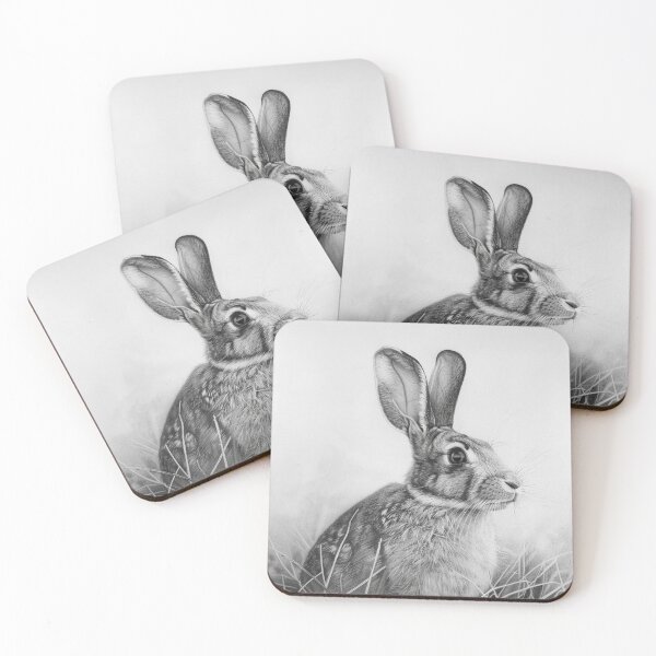 Item preview, Black and white Rabbit pencil drawing designed and sold by Pencil-Art.