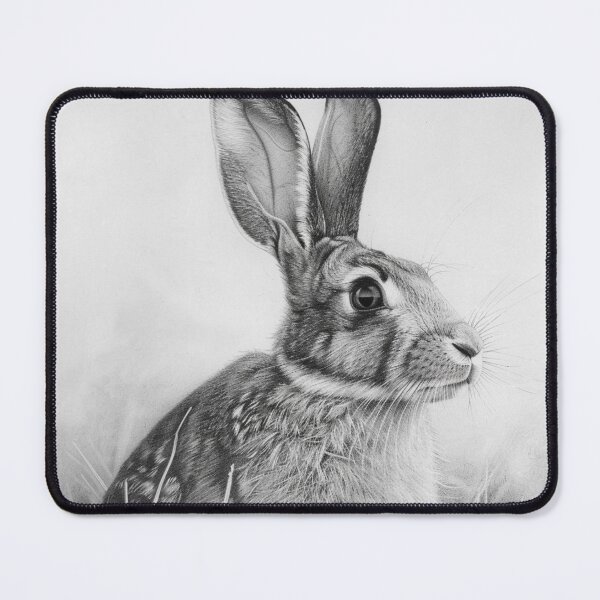 Item preview, Black and white Rabbit pencil drawing designed and sold by Pencil-Art.