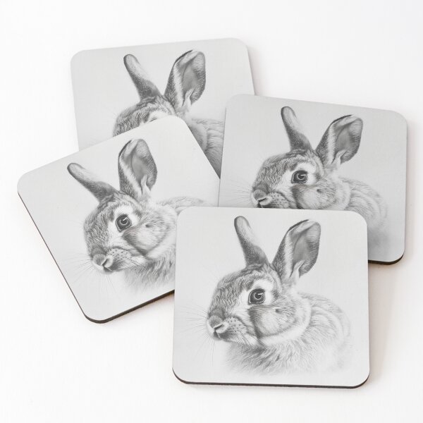 Item preview, Black and white Rabbit pencil drawing designed and sold by Pencil-Art.