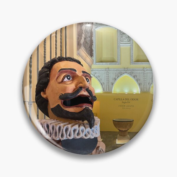 Item preview, Miguel de Cervantes figure next to his baptismal font designed and sold by Ponted.