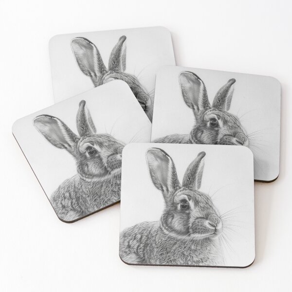 Item preview, Black and white Rabbit pencil drawing designed and sold by Pencil-Art.