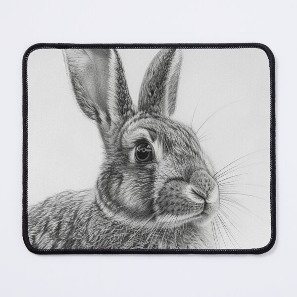 Item preview, Black and white Rabbit pencil drawing designed and sold by Pencil-Art.