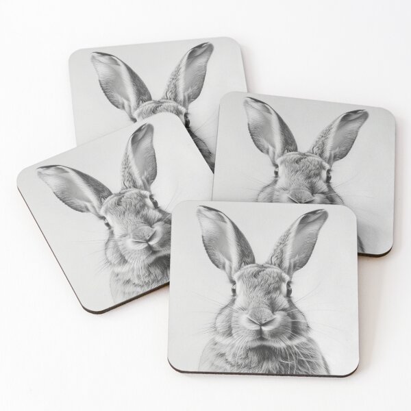 Item preview, Black and white Rabbit pencil drawing designed and sold by Pencil-Art.