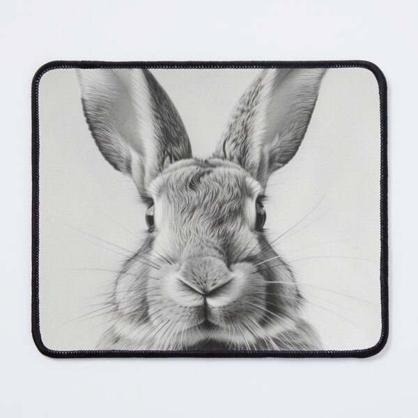 Item preview, Black and white Rabbit pencil drawing designed and sold by Pencil-Art.