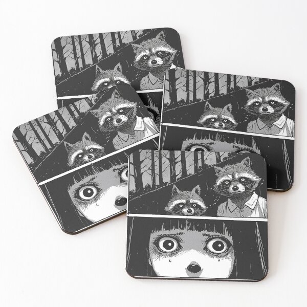 Item preview, Raccoonized - black and white horror manga anime girl designed and sold by ForsakenFrames.