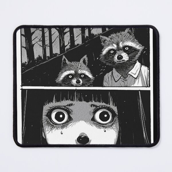 Item preview, Raccoonized - black and white horror manga anime girl designed and sold by ForsakenFrames.