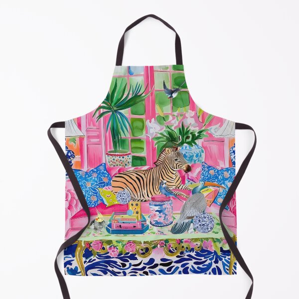 Item preview, Grandmillennial art, Zebra in orange chinoiserie interior designed and sold by SophieClimaArt.