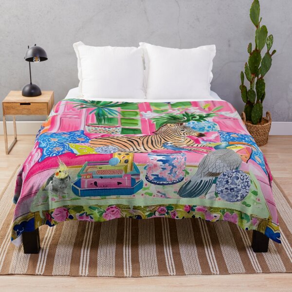Item preview, Arte grandmillennial, cebra en interior chinoiserie naranja designed and sold by SophieClimaArt.