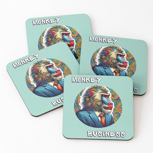 Item preview, Baboon on Colorful Antropomorphic "Monkey Business" Psychedelic Art designed and sold by Nabucodonoshop.