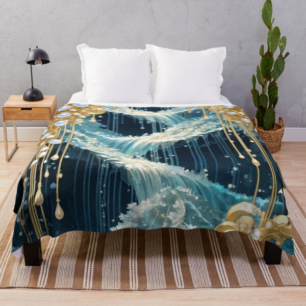 Item preview, Oasis Dorado: Cascada Azul con Perlas designed and sold by Slick-Waffles.