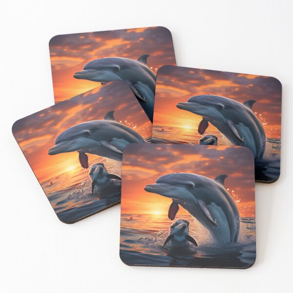 Item preview, A mother dolphin swimming with her calf designed and sold by Collection de trésors .