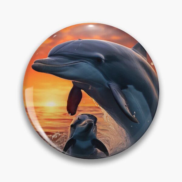 Item preview, A mother dolphin swimming with her calf designed and sold by Collection de trésors .