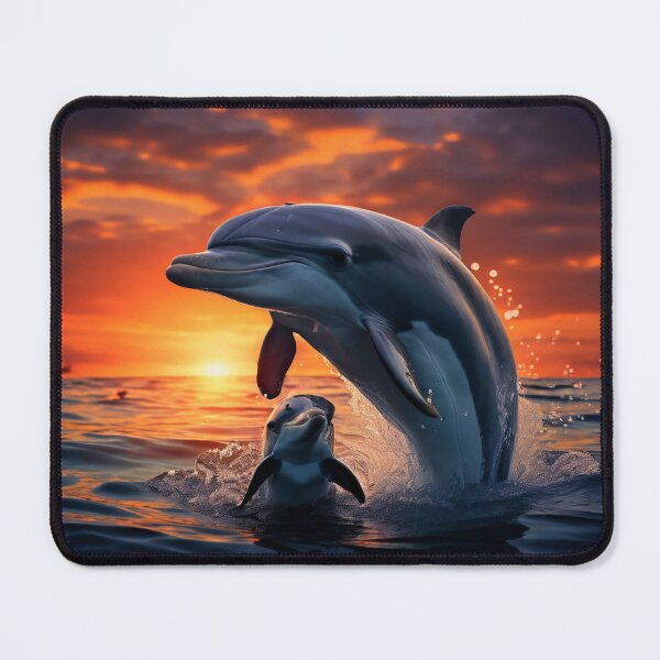 Item preview, A mother dolphin swimming with her calf designed and sold by Collection de trésors .
