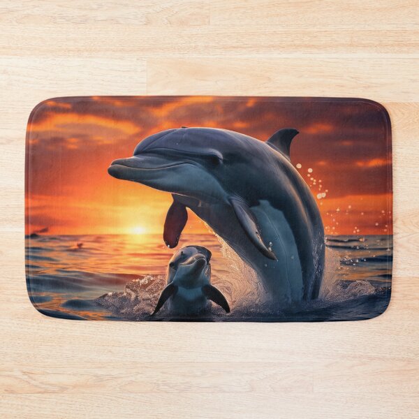 Item preview, A mother dolphin swimming with her calf designed and sold by Collection de trésors .