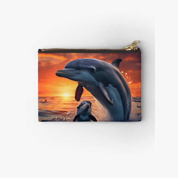 Artikelvorschau,  Eine Delfinmutter schwimmt mit ihrem Kalb entworfen und verkauft von Collection de trésors .