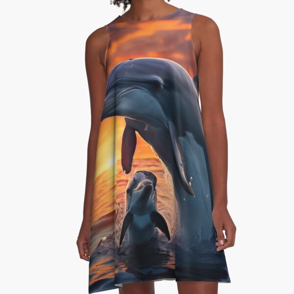 Artikel-Vorschau von  Eine Delfinmutter schwimmt mit ihrem Kalb, designt und verkauft von Collection de trésors .
