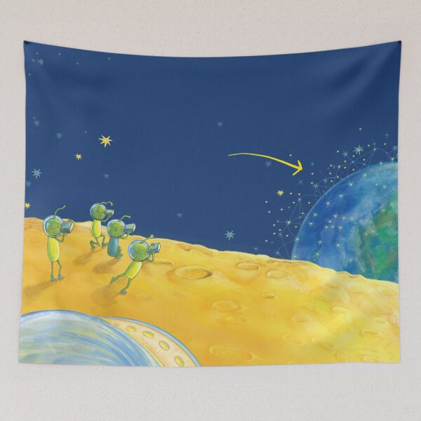 Item preview, Little Green Martians Observing The Earth From The Moon designed and sold by Julia Doria.