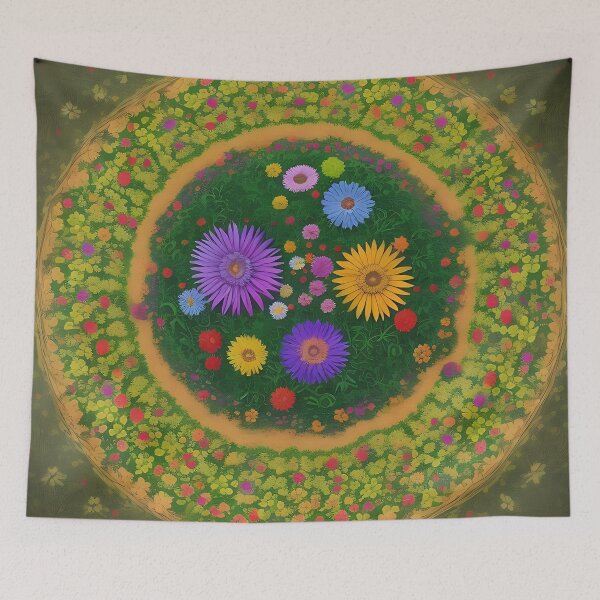 Item preview, Circle of Flowers - Flower Field Fantasy designed and sold by MadnessEnvelope.