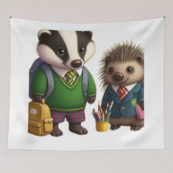 Item preview, Badger and Porcupine first day at school. designed and sold by BonoloStore.