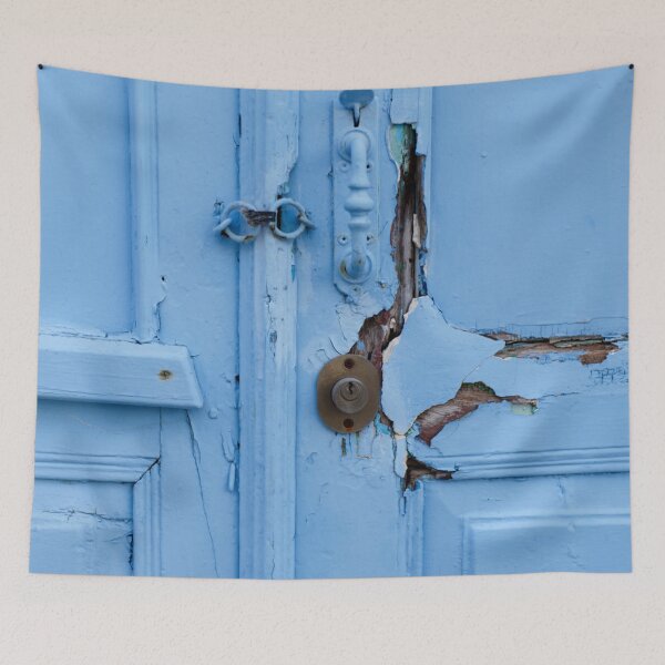 Item preview, Old bright blue wooden doors designed and sold by Michaelerch.