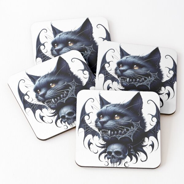 Item preview, Black Cat with Skull designed and sold by Anarmoth.