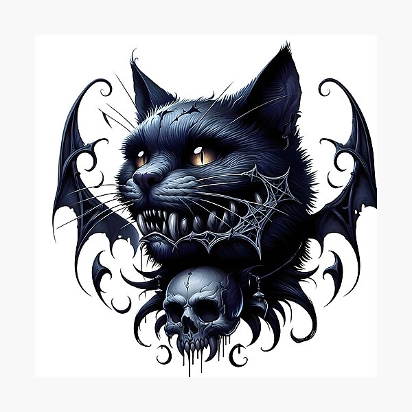 Item preview, Gato negro con calavera designed and sold by Anarmoth.