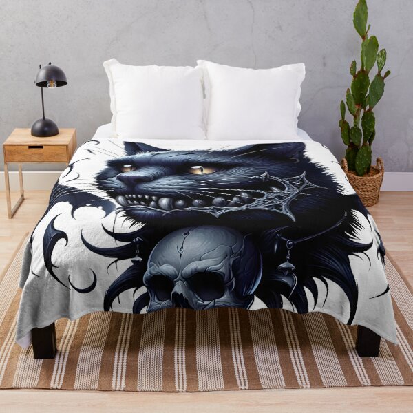 Item preview, Black Cat with Skull designed and sold by Anarmoth.