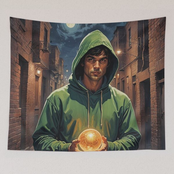 Item preview, Man with Green Hood   designed and sold by BonNikos.
